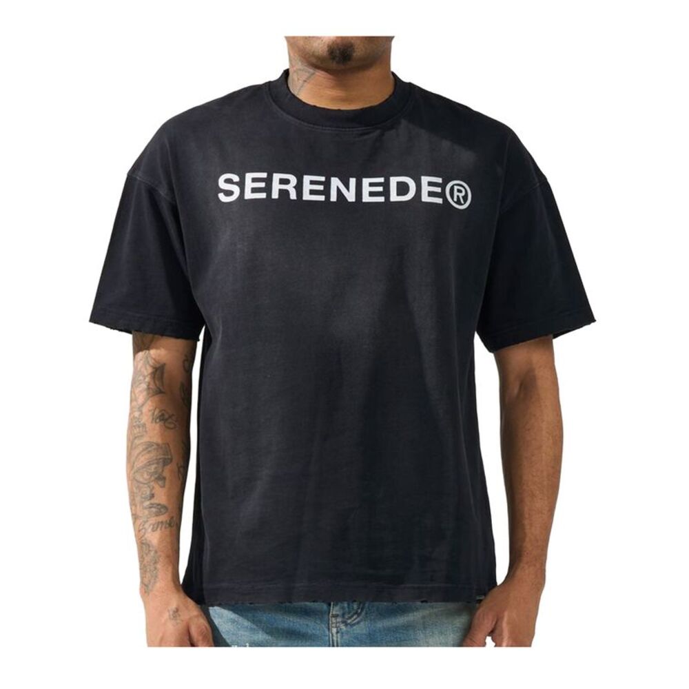 Serenede Crew Neck T-Shirt Project 02 Mens Black PRJCTT2
